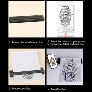 เครื่องพิมพ์ลายฉลุสักแบบพกพาไร้สาย เครื่องถ่ายโอนลายภาพแบบความร้อน - Product Image 4