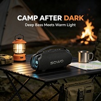 Enceinte portable étanche 30W RMS pour extérieur, avec lumière RGB, lanterne de camping, charge rapide LE Auracast