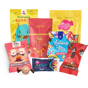 Colorful Packaging Custom Printed Plastic Smell Proof Zip Lock Candy Sugar Food Mylar Chips Bag