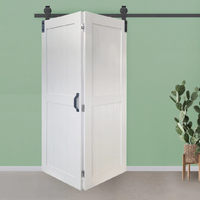 Portes coulissantes doubles en verre dépoli, portes de grange en bois, cloisons intérieures composites, portes sur mesure pour projets de séparation de pièces