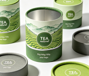 Custom Tea Packaging Paper Tube with Green Design Eco-Friendly Aluminum Foil Lined Cylinder Box for Beverage Storage - Product Image 5