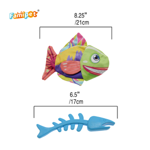 Jouet pour chien Famipet Custom New 2 en 1 en TPR, design en forme d'arête de poisson, résistant et durable, jouet à mâcher pour chiot - Product Image 2