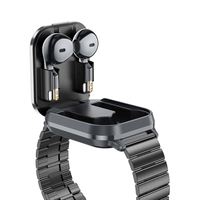 Montre connectée 2-en-1 D8Pro 2026 pour hommes avec écouteurs sans fil, musique Bluetooth, moniteur de fréquence cardiaque, montre connectée sport pour femmes avec bracelet en silicone