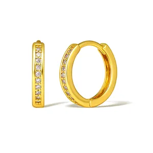廉价环耳环立方锆石迪拜18k镀金珠宝时尚女性耳环