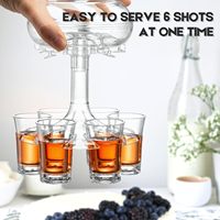 Distributeur de liqueur avec 6 verres à boire pour les types de fêtes, distributeur de verre à liqueur réglable et support en qualité alimentaire