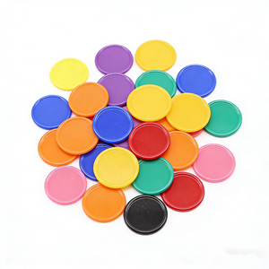 Fichas de Recompensa Redondas de Plástico Personalizables con Diseños Coloridos, Aptas para Juegos de Mesa y Bandejas de Fichas de Póker - Product Image 1