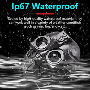 Feux de moto LED Skull 12V~24V 6000K, double couleur blanc/jaune, phare antibrouillard, feux de conduite MINI à 3 lentilles - Product Image 4