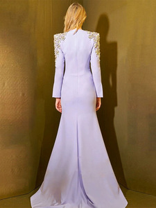 Bettergirl 2025 primavera In stock host industria pesante perline per unghie intarsiate di diamanti <span class=keywords><strong>con</strong></span> <span class=keywords><strong>spacco</strong></span> anteriore piccola coda <span class=keywords><strong>abito</strong></span> <span class=keywords><strong>lungo</strong></span> - Product Image 3