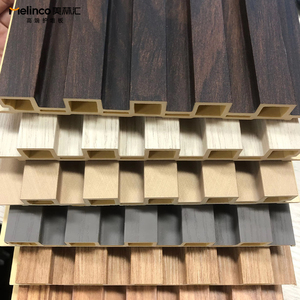 Chống cháy không thấm nước WPC <span class=keywords><strong>Panel</strong></span> tường Slatted Board sợi tre rãnh tấm 3D trang trí nội thất Bảng điều khiển trang trí nội thất PVC Ốp - Product Image 6