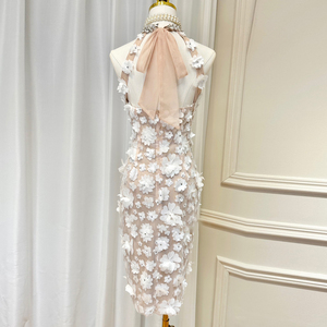 <span class=keywords><strong>Abiti</strong></span> floreali impiombati personalizzati per le donne Halter senza maniche tunica Patchwork diamanti elegante abito cerimoniale - Product Image 3