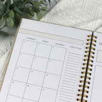 Agenda/Journal/Notebook personnalisé à couverture rigide avec reliure double spirale, vente en gros à bas prix