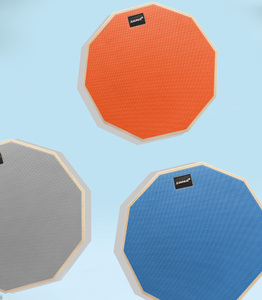 Ensemble de 5 pads d'entraînement multicolores en caoutchouc à 10 faces avec cymbales, support de charleston et pédale - Product Image 5