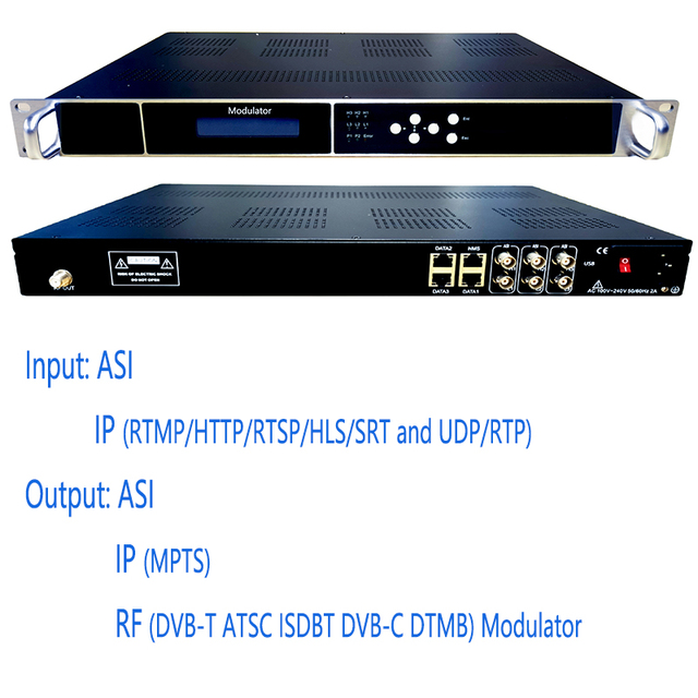 Tuoying 16-Channel M3U8 IP QAM Modulator DVB-T Coaxial Cable Transmission with TS Re-multiplexing for Broadcasting Via HTTP RF