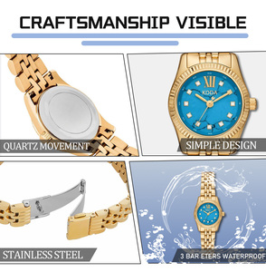 <span class=keywords><strong>Reloj</strong></span> <span class=keywords><strong>de</strong></span> Lujo para <span class=keywords><strong>Mujer</strong></span>, Analógico, <span class=keywords><strong>de</strong></span> Cuarzo, con Puntero Dorado, con Piedras Reales Azules, <span class=keywords><strong>de</strong></span> Acero Inoxidable - Product Image 5