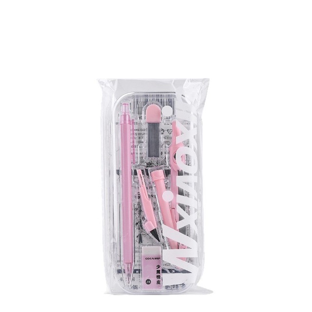 Professional Supplier Wholesale Stationery Student Drafting School Compass Geometry Ruler Math Set
