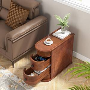 Luxury High-End Narrow Solid Wood <b>Sofa</b> <b>Side</b> <b>Table</b> Desk Light American Style Living Room Cabinet Shaker Door 3 Drawers Mobile - Product Image 2