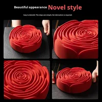 AKOKO-Moule à gâteau en silicone pour la Saint-Valentin en forme de fleur de chocolat, mousse de rose, outils de cuisson
