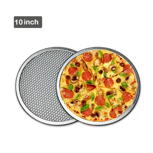 10 인치 알루미늄 철망사 쟁반 굽기 피자 스크린 피자 팬 관통되는 굽기 피자 파삭파삭한 메시 BBQ 석쇠 선반