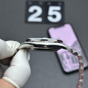 Montres mécaniques automatiques 40 mm en métal doré avec lunette cannelée, cadran bleu glace, date, <span class=keywords><strong>montre</strong></span> de luxe pour homme avec diamants, platine, modèle Président - Product Image 4