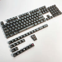 Claviers en PC translucide givré, profil OEM, 132 touches, personnalisables, impression UV, modèle givré, texture douce, blanc, noir