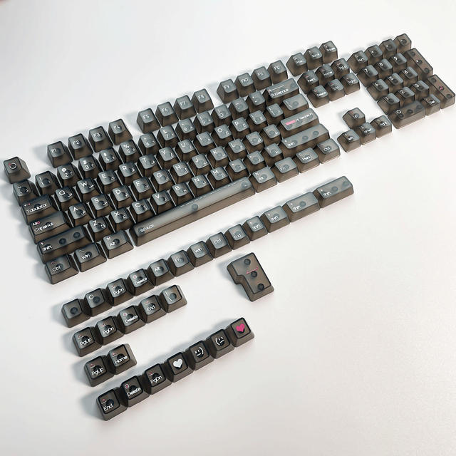 Frosted Translucent PC Keycaps OEM Profile 132 Keys Customizable Language UV Print Foggy Model Softly Textured White Black