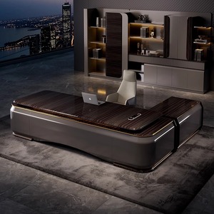 Luxury Office Furniture Modern <strong>Design</strong> l Shape Ceo Office <strong>Table</strong> and Chair Set Modern Minimalist Executive Office Desk Italian - Product Image 3