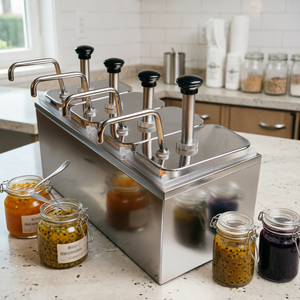 Dispensador de Salsas Comercial de Acero Inoxidable de 3L con 3 Cabezales, Dispensador de Condimentos de Triple Cabezal para Cafetería - Product Image 6