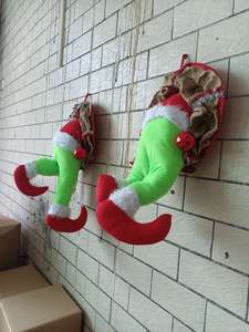 2024 moderno tessuto di lino ghirlanda porta Chic tema natalizio per Noel Navidad Natale ladro Natale decorazioni natalizie - Product Image 6