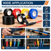 Ruban isolant électrique en PVC 600V, étanche, en vinyle, flexible, adhésif, pour l'étanchéité des câbles