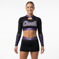 Uniforme de Porristas Personalizado con Logotipo a Color, Trajes para Entrenamiento, Partidos y Actuaciones Escolares o Universitarias