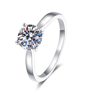 Bague en diamant de laboratoire 18k 0,5 carat, diamant rond, quatre griffes, bijoux de luxe, classique, simplicité, tendance - Product Image 1