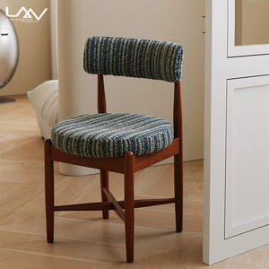 Silla de Comedor Tapizada de Estilo Nórdico para Hotel o <span class=keywords><strong>Restaurante</strong></span>, Silla de Madera con Estructura de Tela para Sala de Estar, Mueble de Lujo - Product Image 4