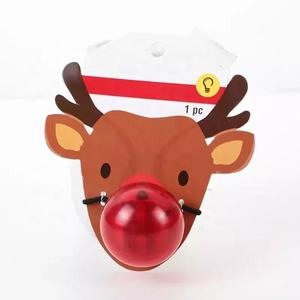 Naso da Clown Natalizio Promozionale in Plastica con LED Lampeggianti, Decorazione Natalizia Rossa per Uomini e Donne - Product Image 1