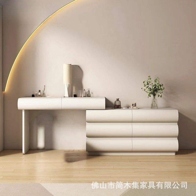 ตู้ 6 ลิ้นชัก 110 สีขาวครีม + โต๊ะ 110