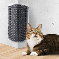 Brosse de toilettage double face pour chat, à fixer au mur ou au coin, brosse de massage douce, outil de toilettage en plastique, fournisseur de produits pour animaux de compagnie