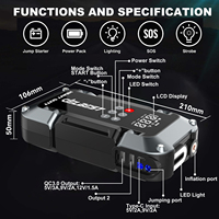 Q20 Best Seller Démarreurs de Voiture 12 Volts avec Écran LCD, Câble Intelligent, Alimentation d'Urgence, Poids environ 1600g