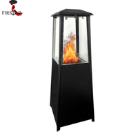 Table de foyer extérieur en acier de haute qualité au propane et au butane avec verre, 45000-49999 BTU, pour jardin, arrière-cour et piscine