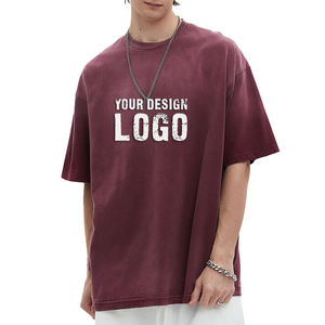 T-shirt pour homme décontracté ample de style sportif, dégradé de couleurs, surdimensionné, vente en gros, personnalisable, manches courtes, lavé, vintage - Product Image 2