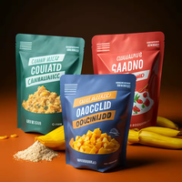 Sachet debout en plastique avec fermeture éclair, personnalisable avec logo, anti-odeur, pour emballage de chips, de gelée, de nourriture, 5 oz