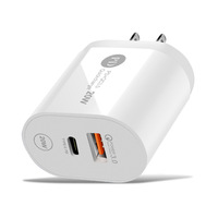 Charger Dinding USB Pengisian Cepat QC3.0 PD 20W Terlaris dengan Port Type-C & USB untuk Laptop & Ponsel
