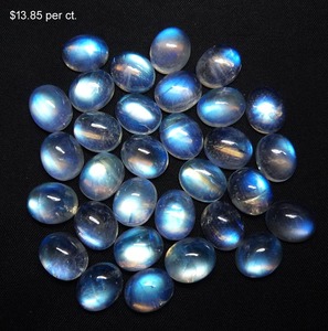 Lâche 100% pierre de lune naturelle bleu feu arc-en-ciel pierre de lune forme mixte Cabochon pierres précieuses à des prix abordables vente en vrac OEM ODM - Product Image 1