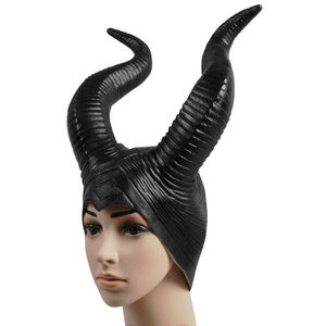 Máscara de Látex de Halloween con <span class=keywords><strong>Cuernos</strong></span> de <span class=keywords><strong>Demonio</strong></span>, Diseño Marlene Felsen, Sombrero de Bruja Oscura con <span class=keywords><strong>Cuernos</strong></span> Negros - Product Image 3