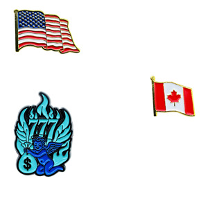 Us Canada Flag Metal Enamel Badges Irregular Shape Nickel Free Butterfly Buckle <b>Pin</b> For <b>Hats</b> Clothing Accessories - Product Image 5
