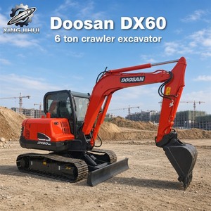 Mini-excavatrices d'occasion Doosan DX60 pour travaux de jardinage, d'agriculture et d'aménagement paysager, excavatrices sur chenilles d'occasion de 6 tonnes pour Doosan. - Product Image 1