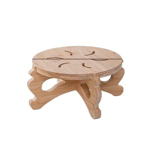 Plateau rond en bambou massif pour plantes, petit, portable, pour l'intérieur et l'extérieur - Product Image 2