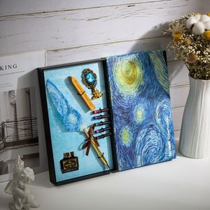 European American Feather Oil <b>Painting</b> Style Birthday Creative Gift Dipping Ballpoint <b>Pen</b> Set 0.5mm Metal - Product Image 6