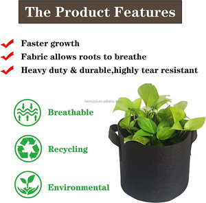 3/5/7/10/15 gallons maison extérieur pas cher fibre non tissé géotextile tissu d'aération sacs de jardin gallon sac de culture <span class=keywords><strong>feutre</strong></span> pot de plante - Product Image 3