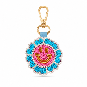 Sstringz Handmade Colorful Beaded Smiley Face <b>Keychain</b> <b>Personalized</b> Key Ring Cute Backpack Charm and Gift Accessory - Product Image 4