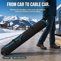 Sac de voyage haut de gamme personnalisé pour snowboard rond de 165 cm, sac à roulettes rembourré de luxe pour ski, simple - Sac de voyage haut de gamme