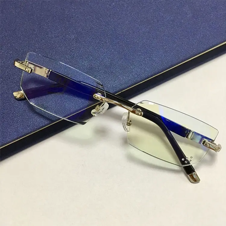 Inventar Brand Designer Lesebrille Anti-Blaulicht Lesebrille Randlose Rahmen Brille